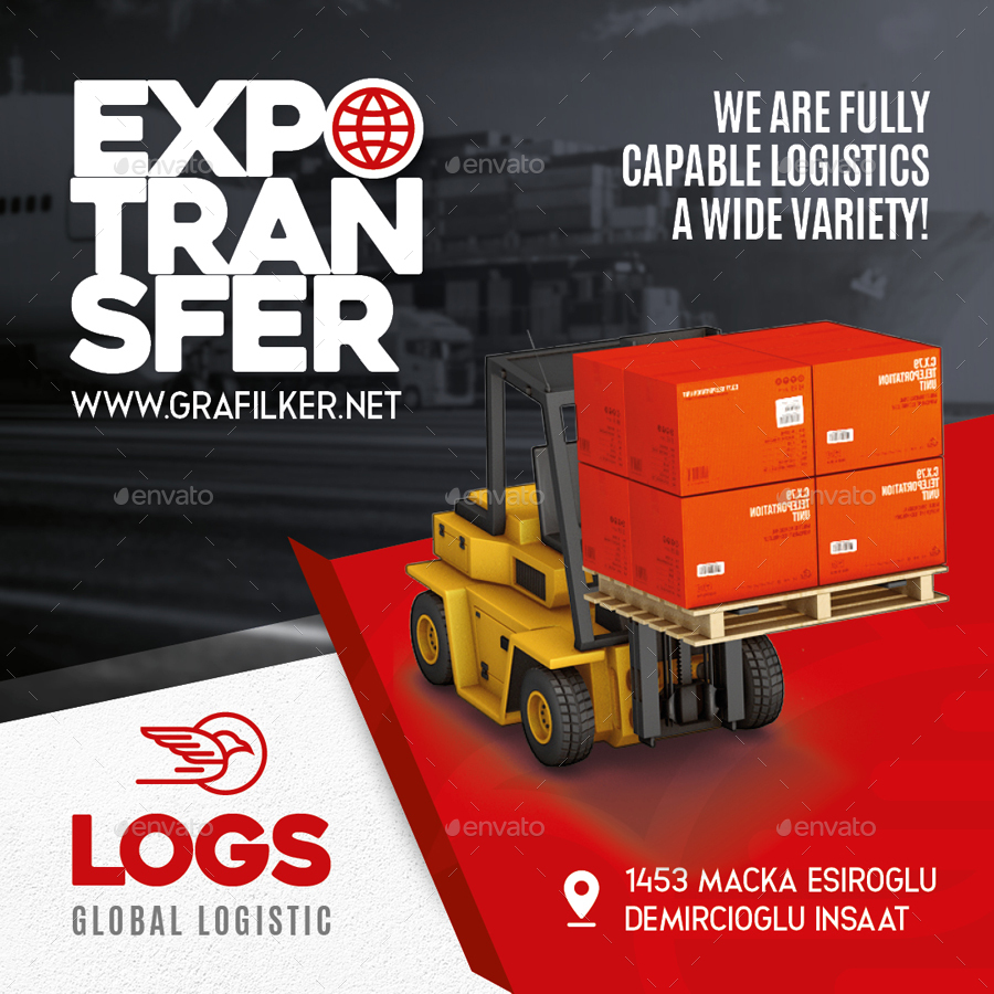 Logistics Social Media Templates by grafilker GraphicRiver