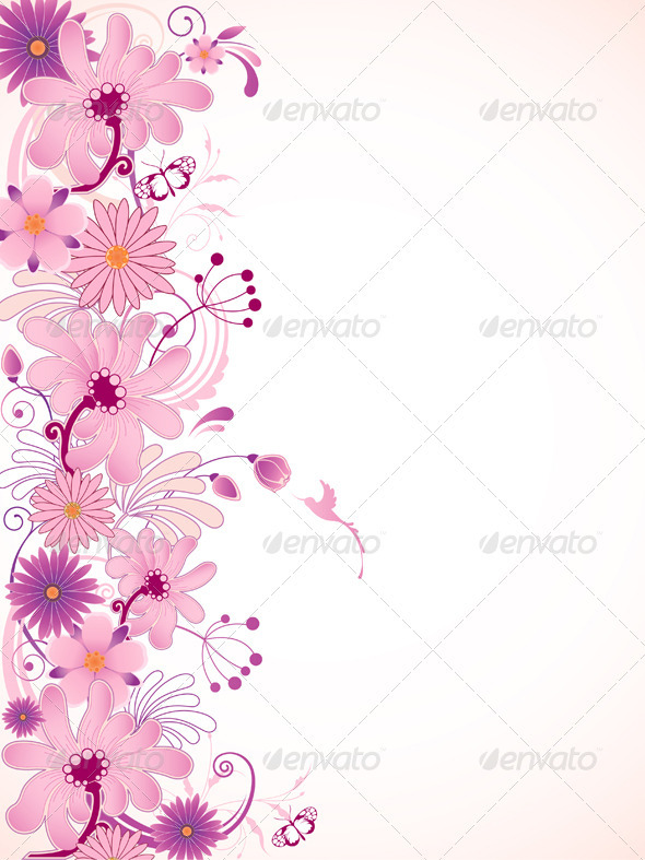 Pink Floral Background - Flowers & Plants Nature