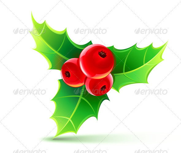 Holly Leaves and Berries - Christmas Seasons/Holidays