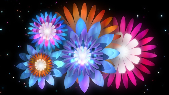 Colourful Flowers Background Loop alt