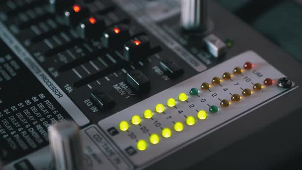 LED Indicator Level Signal on the Sound Mixing Console or Dj Console alt