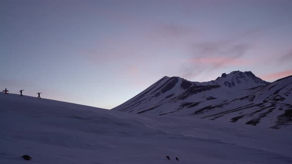 Mountains Summit And Skiers alt