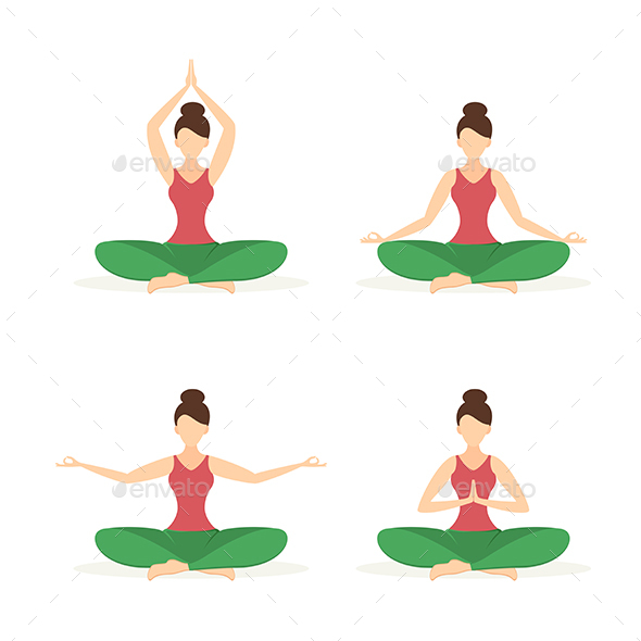 Free: Cute children boys and girls in top yoga asanas poses cartoon icons  collection set - nohat.cc