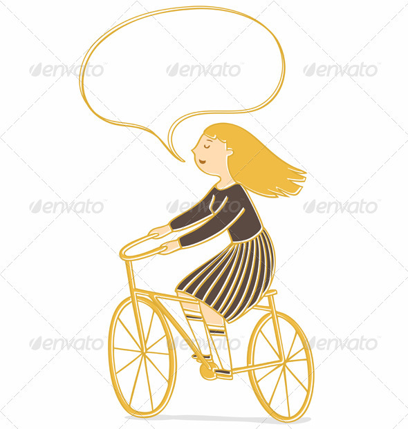 Girl on a Bicycle - People Characters