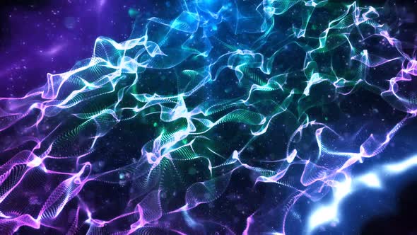 Colorful Waves Space Moving Background