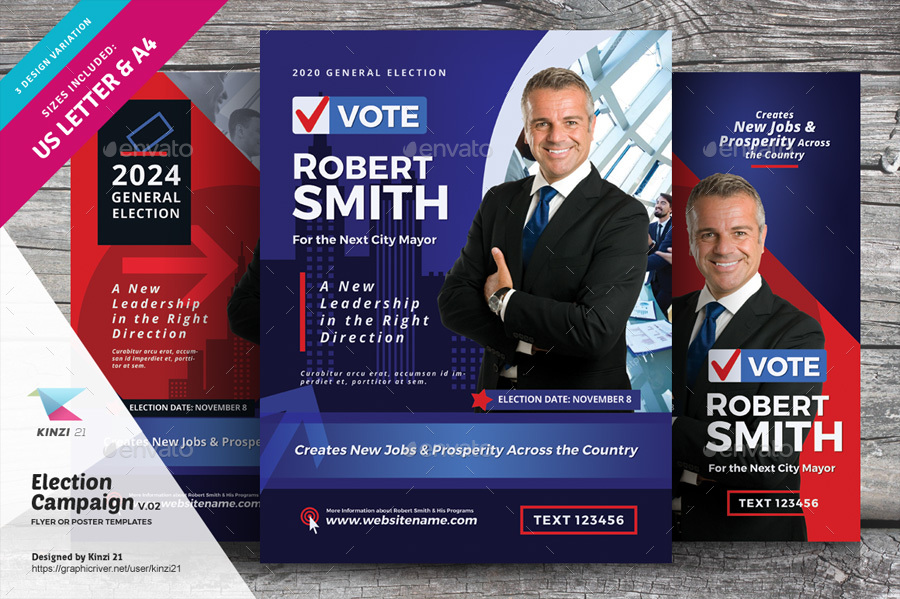 Election Campaign Flyer or Poster Templates vol.02 by kinzi21 ...