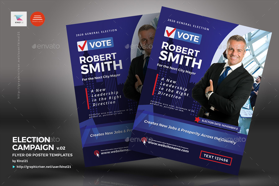 Election Campaign Flyer or Poster Templates vol.02 by kinzi21 ...