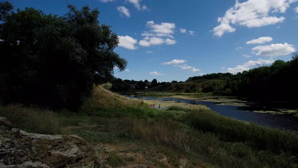 Tyasminsky canyon in summer, time lapse alt