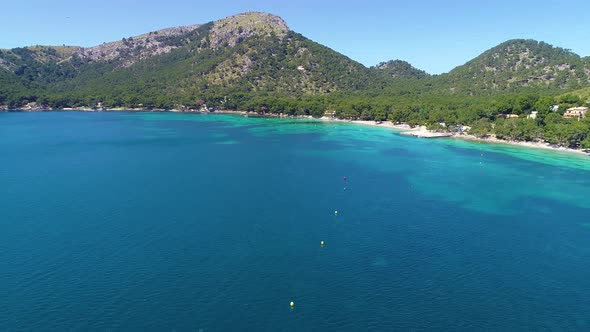 Flight Over Beautiful Seashore at Mallorca