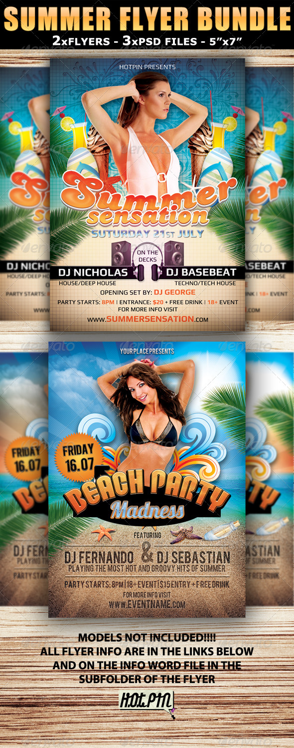 Summer Party Flyer Template bundle - Clubs & Parties Events