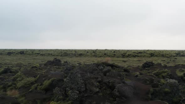 Drone Over Rock And Grass Of Iceland alt