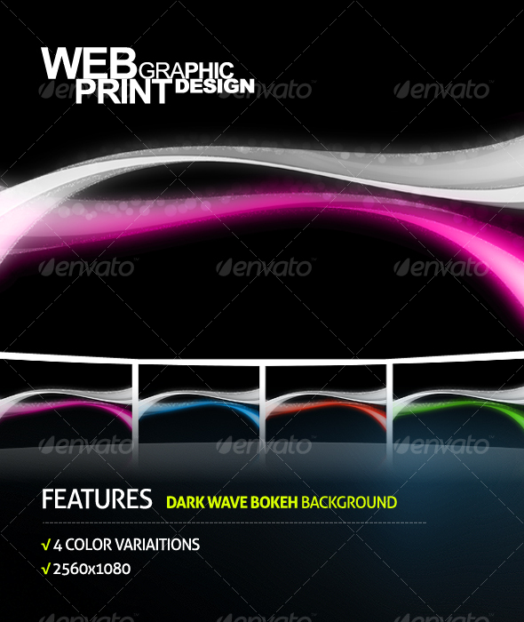 Dark Wave Bokeh Background - Backgrounds Graphics