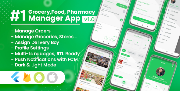 Owner / Vendor for Groceries, Foods, Pharmacies, Stores Flutter App