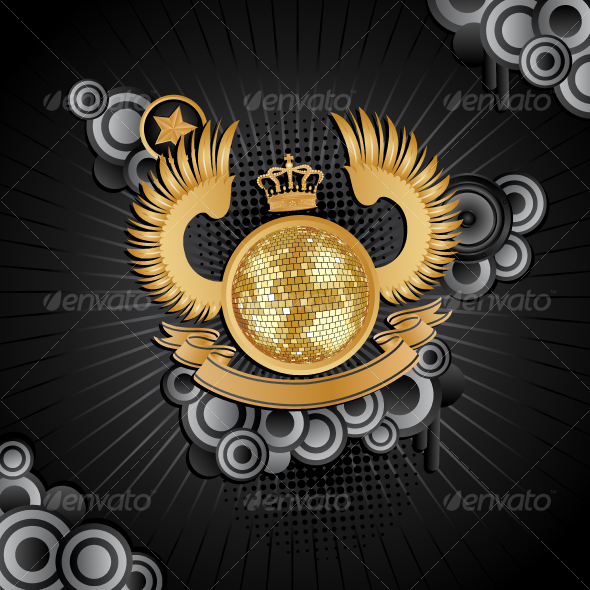 Music background with a disco ball - Backgrounds Decorative