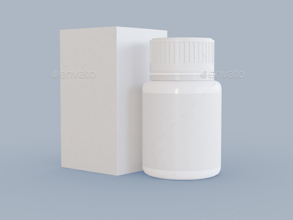 Download 3d Illustration Medicine Pill Bottle Mockup Stock Photo By Megostudio