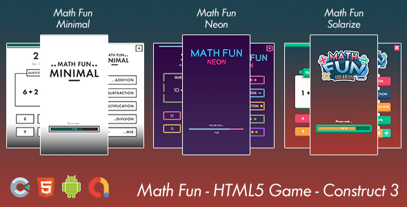 Math Game Fun - HTML 5 Game -  Android Game - Construct 3