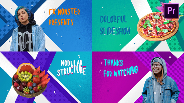Colorful Cartoon Slideshow | Premiere Pro