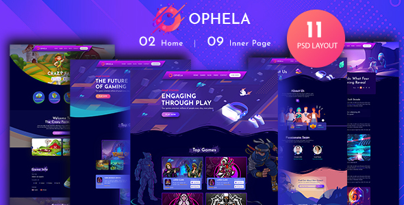 Ophela - Gaming - ThemeForest 28197181
