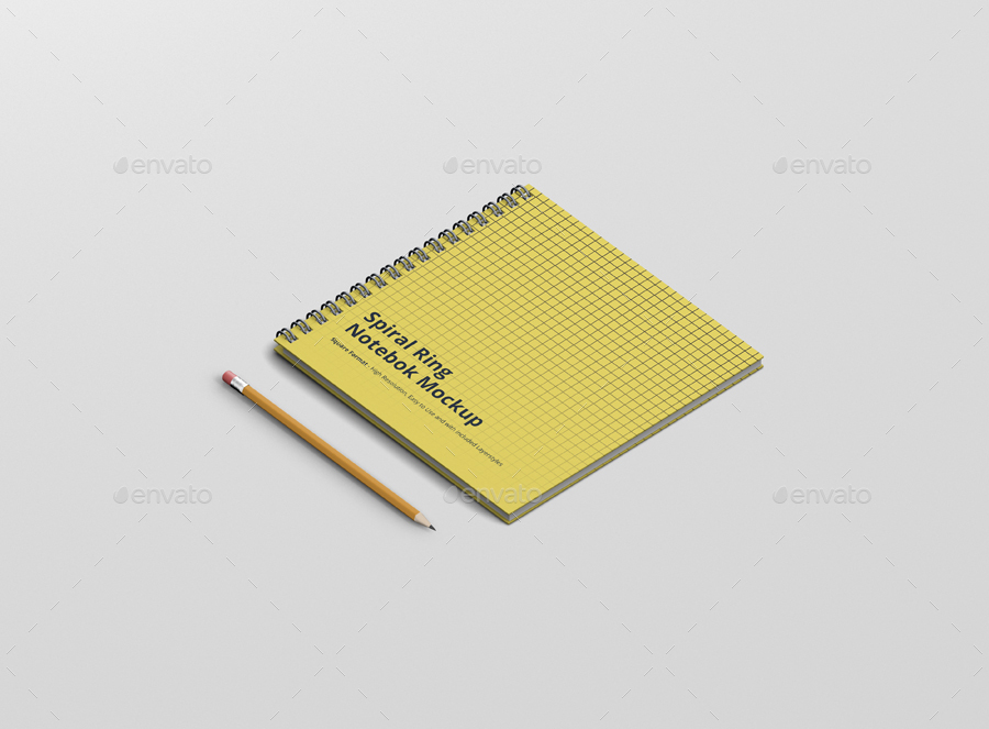 Spiral Ring Notebook Mockup Square Format, Graphics