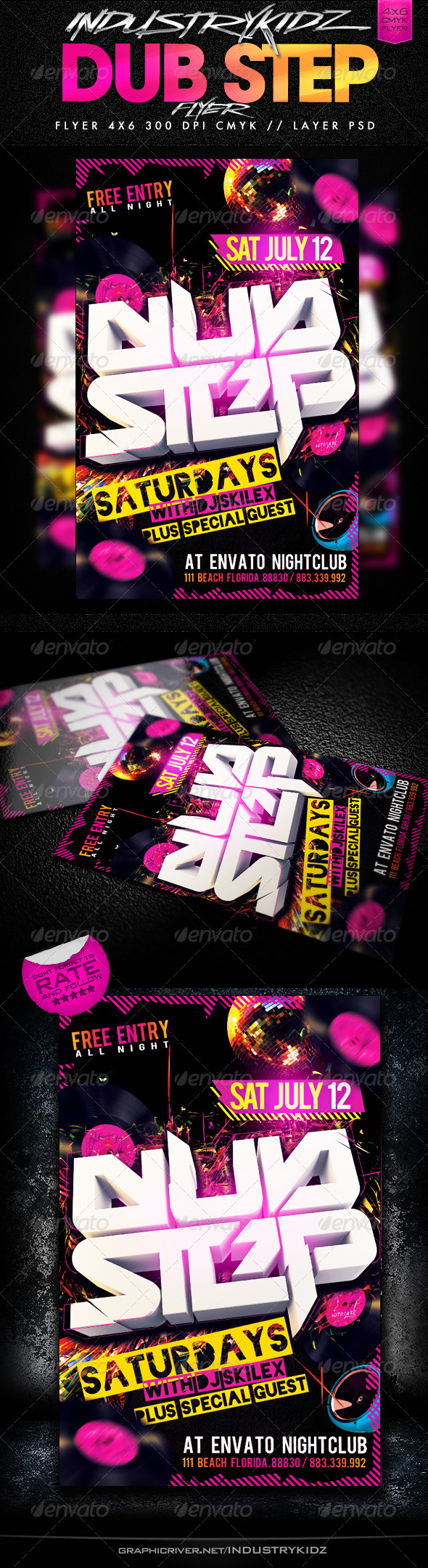 Dubstep Flyer Template - Clubs & Parties Events