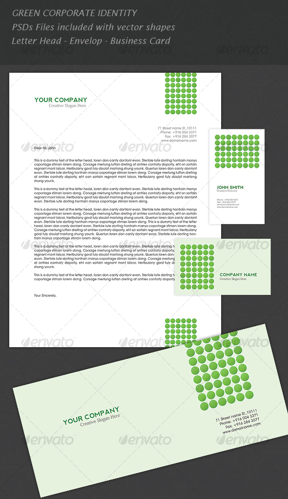 GREEN CORPORATE IDENTITY - Corporate Business Cards