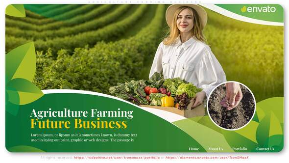 Agriculture Farming Business Video Displays template preview