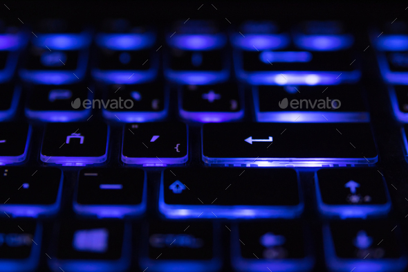 Closeup of laptop keyboard - Stock Photo - Images