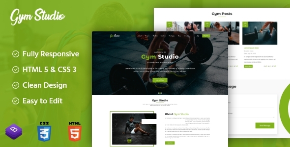 Gym Studio - Responsive Onepage Parallax HTML Template