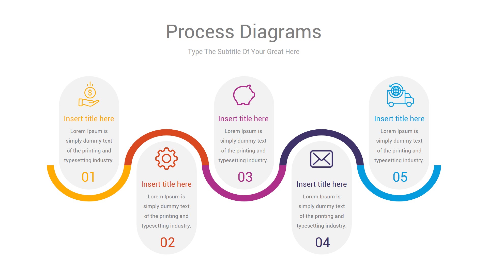 Process Flow Diagram Google Slides and Illustrator Template by Neroox