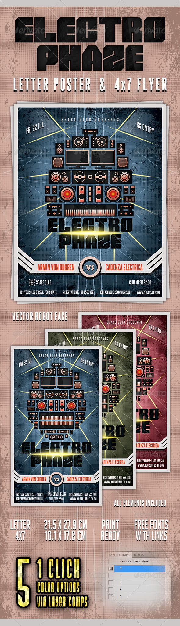 Electro Phaze Poster and Flyer - Clubs & Parties Events
