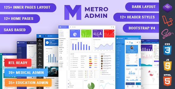 Incredible MetroAdmin - Bootstrap, Laravel & React Admin Dashboard