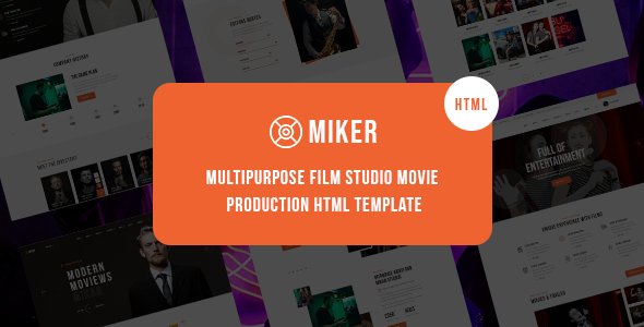 Miker – Movie and Film Studio HTML5 Template