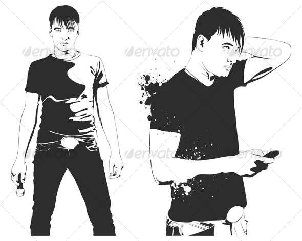 Young Handsome Guy With a Microphone in His Hand - People Characters