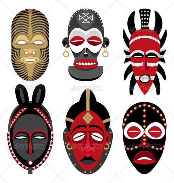 African Masks 2 - Man-made Objects Objects