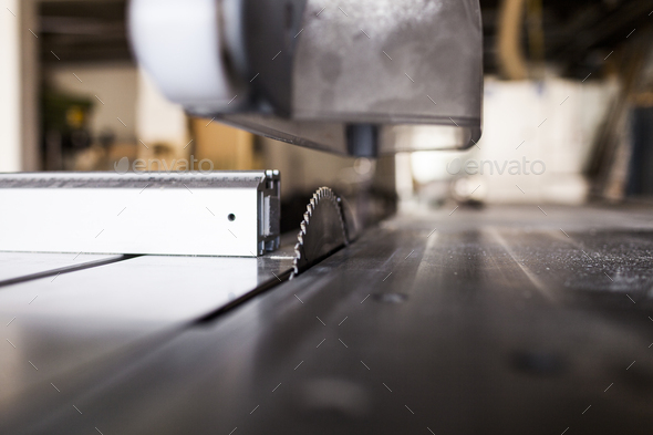 Close-up of table saw - Stock Photo - Images