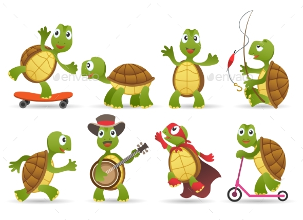 running tortoise cartoon
