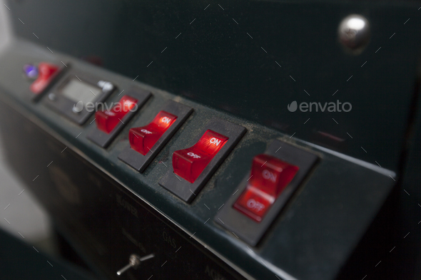 Red switches on coffee machine