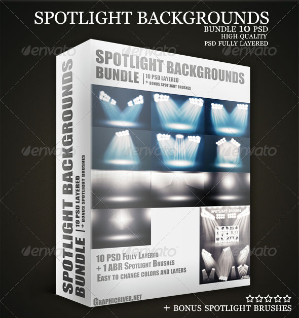 Stadium Spotlights Backgrounds PSD Bundle - 3D Backgrounds