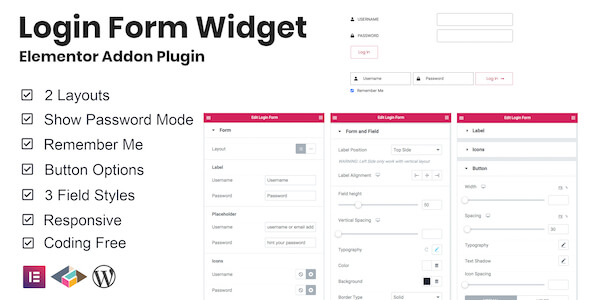 Login Form Widget Elementor Addon Plugin