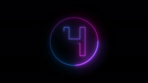 Neon Light H Logo Intro Animation alt