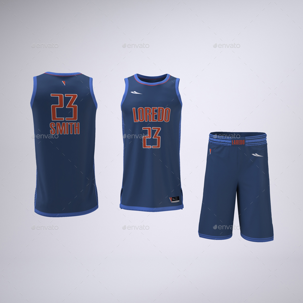 Basketball uniform jersey shorts mock ups template