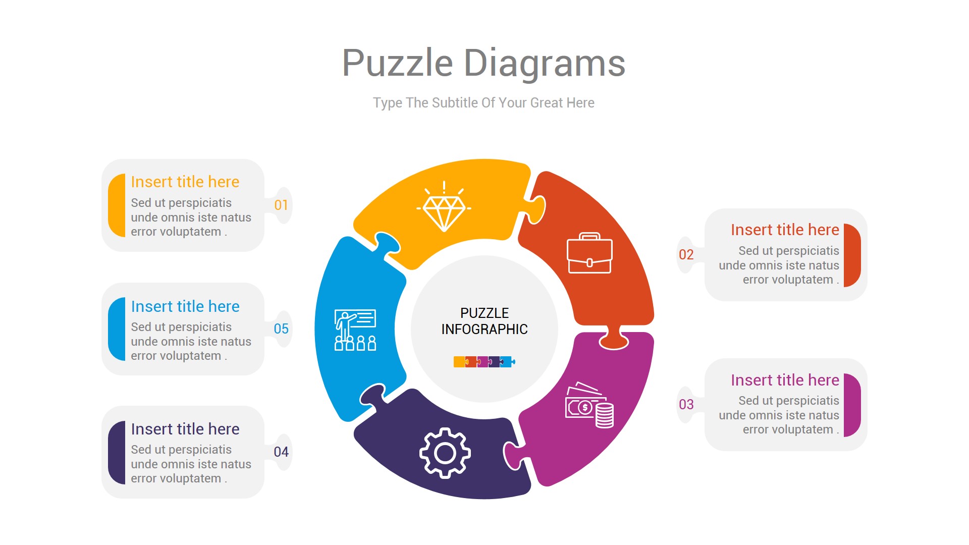 Puzzle Google Slides and Illustrator Diagrams, Presentation Templates