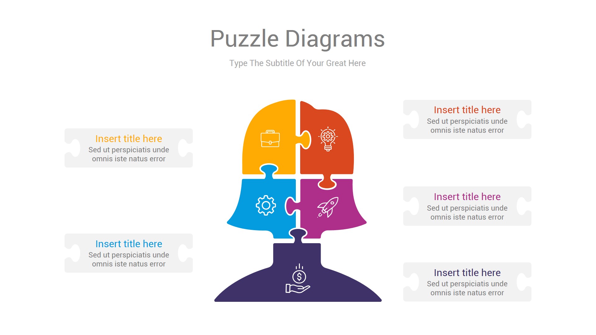 Puzzle Google Slides and Illustrator Diagrams, Presentation Templates