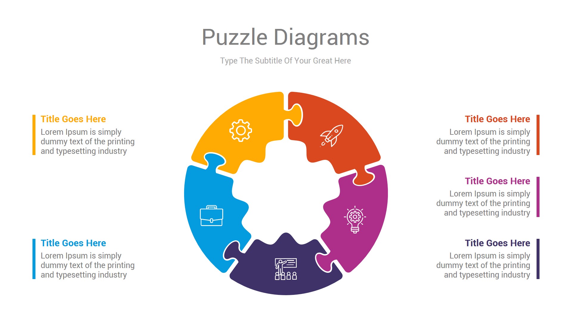 Puzzle Google Slides and Illustrator Diagrams, Presentation Templates