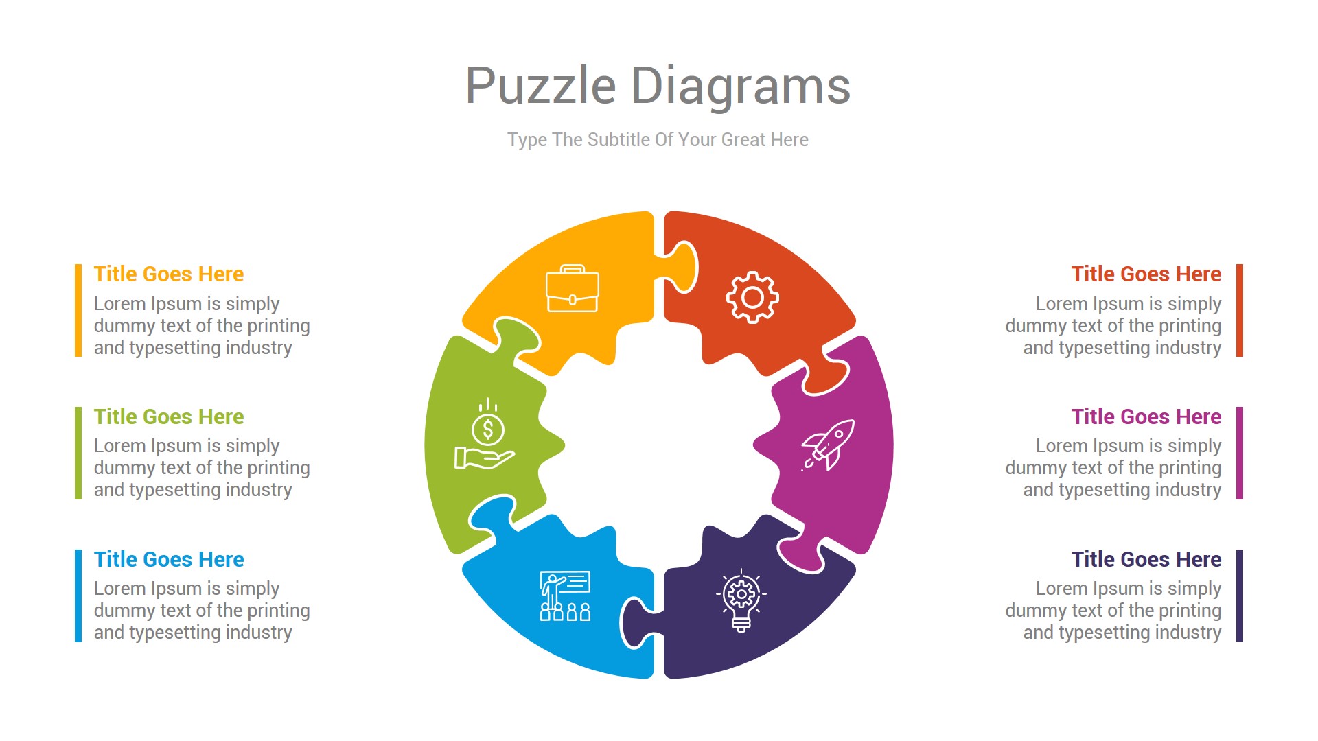 Puzzle Google Slides and Illustrator Diagrams, Presentation Templates