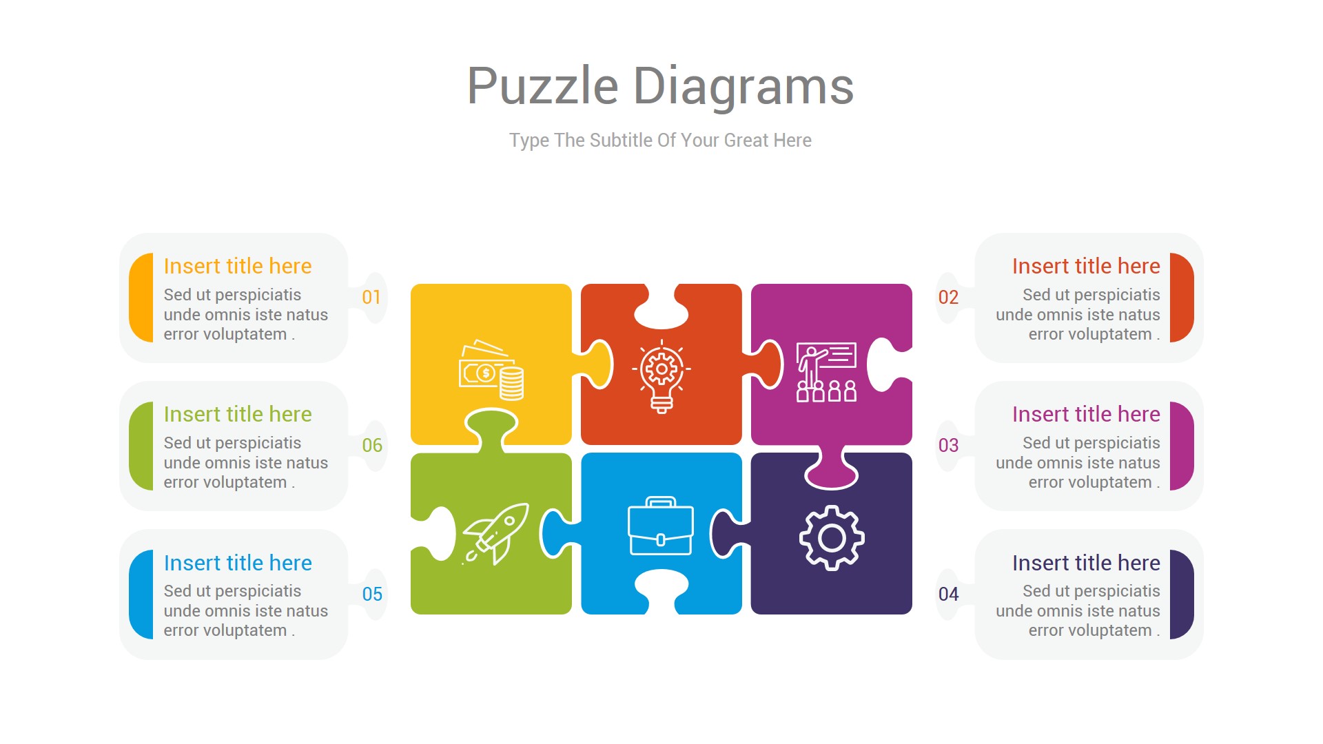 Puzzle Google Slides and Illustrator Diagrams, Presentation Templates