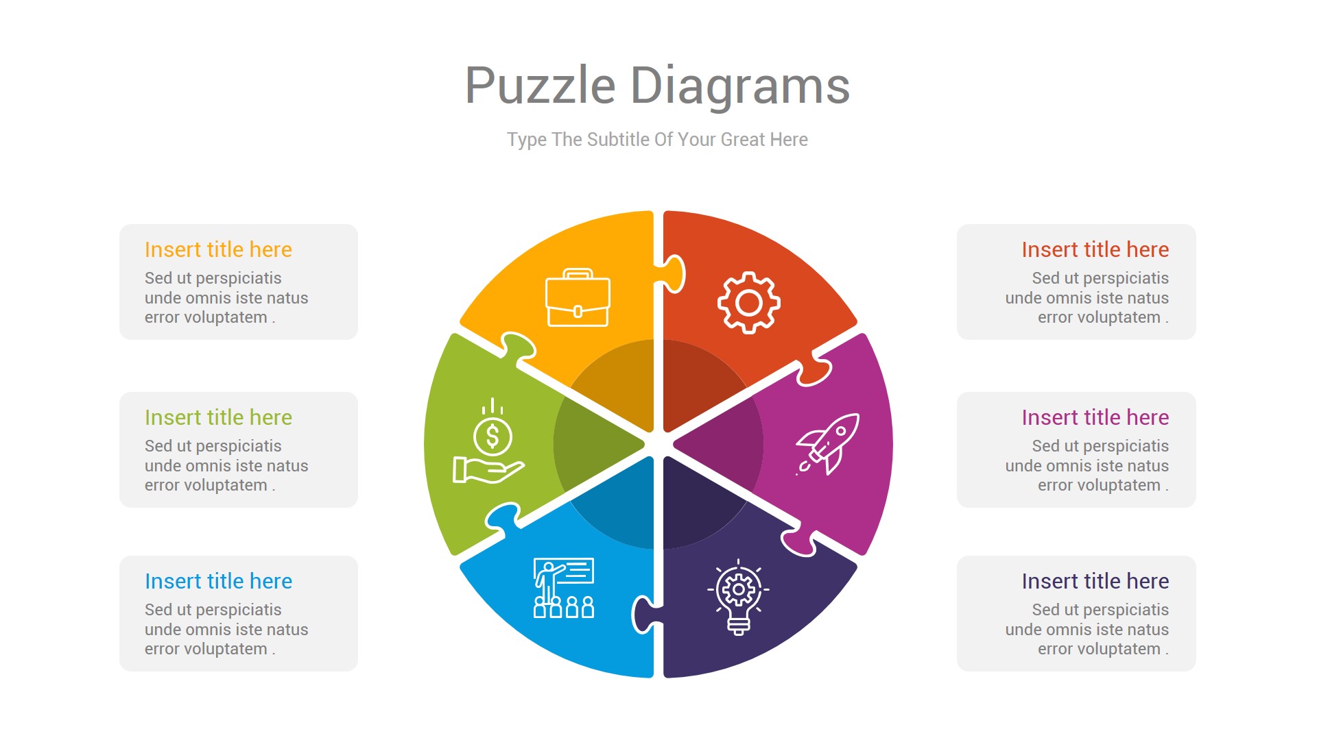 Puzzle Google Slides and Illustrator Diagrams, Presentation Templates