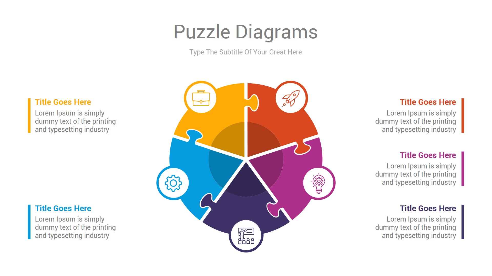 Puzzle Google Slides and Illustrator Diagrams, Presentation Templates