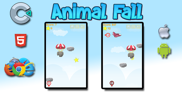 Animal Fall - HTML5 Mobile Game