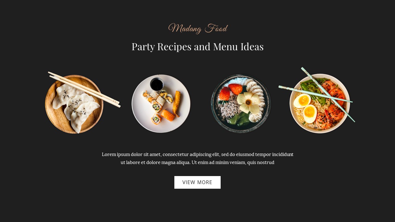 Madang – Asian Food Restaurant PowerPoint Presentation Template by With Regard To Restaurant Menu Powerpoint Template
